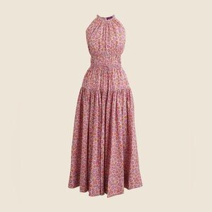 J. Crew Tie-waist halter dress in Liberty® Ellie fabric